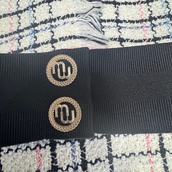 NWT Maje Paris Ecru Rainey Tweed Mini Dress With Black Belt EU 38/US Size 6 - Picture 5 of 15